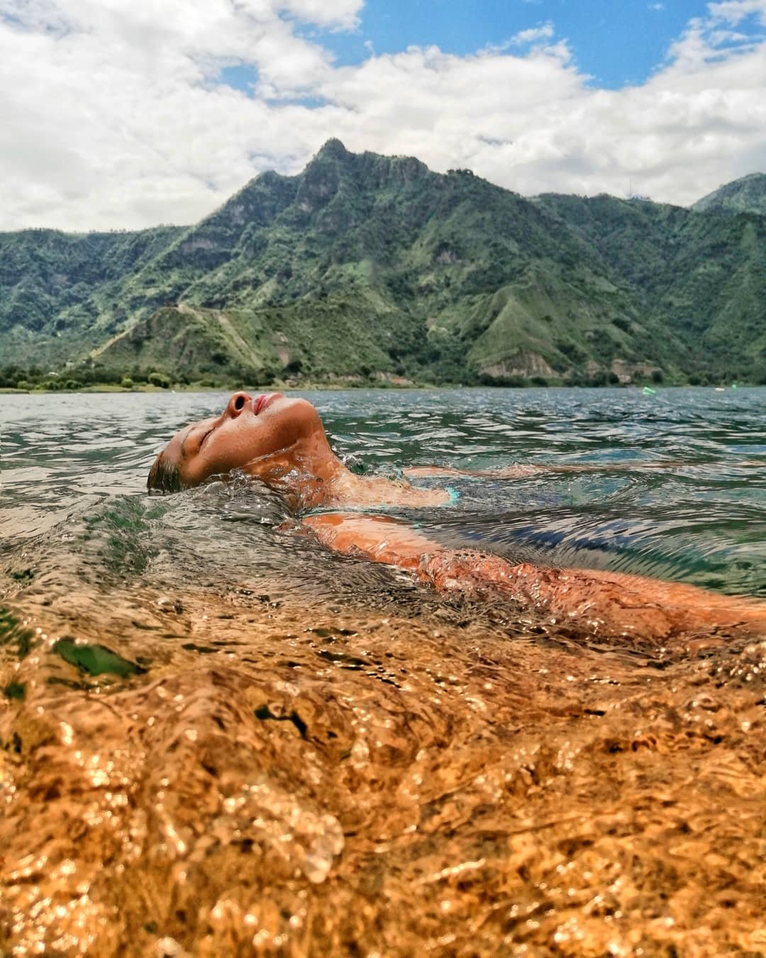 Swimming in Lake Atitlán