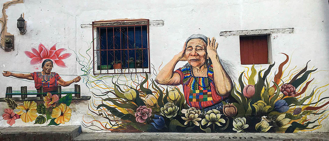 Open Sky Museum Mural old woman of the town